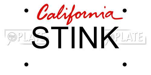 STINK California License Plate