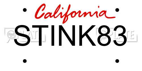 STINK83 California License Plate