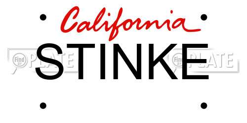 STINKE California License Plate