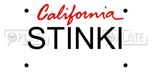 STINKI California License Plate