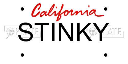 STINKY California License Plate
