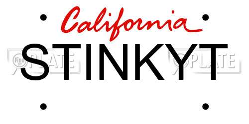 STINKYT California License Plate