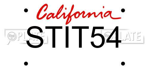 STIT54 California License Plate