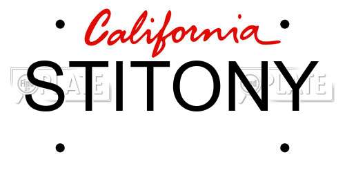 STITONY California License Plate