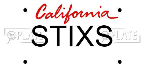 STIXS California License Plate