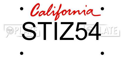 STIZ54 California License Plate