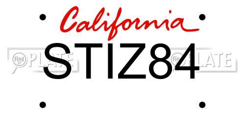 STIZ84 California License Plate