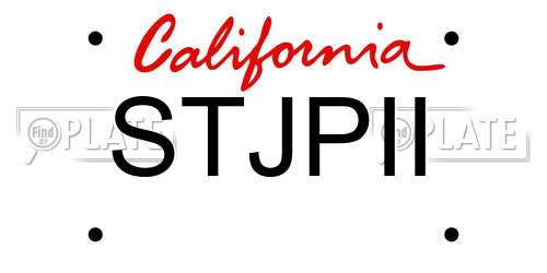 STJPII California License Plate