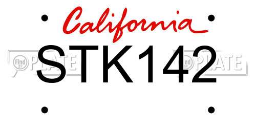 STK142 California License Plate