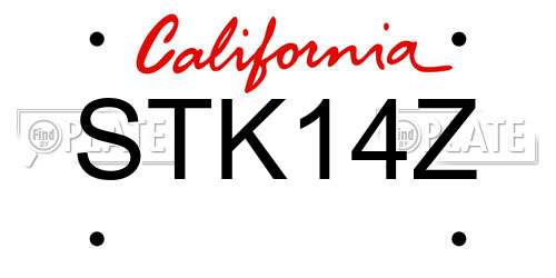 STK14Z California License Plate