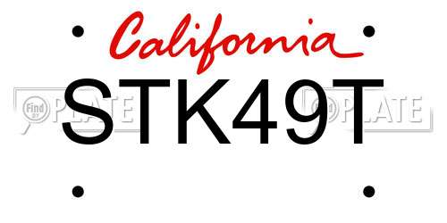 STK49T California License Plate