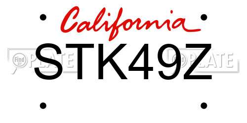 STK49Z California License Plate