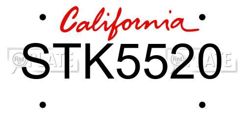 STK5520 California License Plate