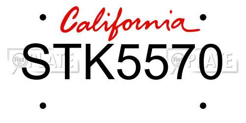 STK5570 California License Plate