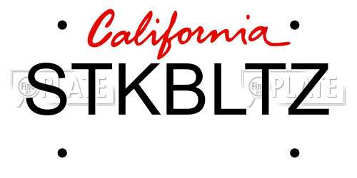 STKBLTZ California License Plate