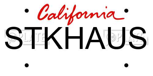 STKHAUS California License Plate