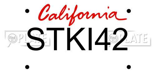 STKI42 California License Plate