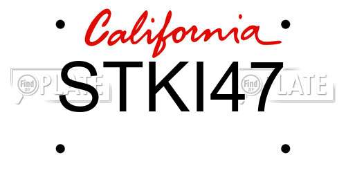 STKI47 California License Plate