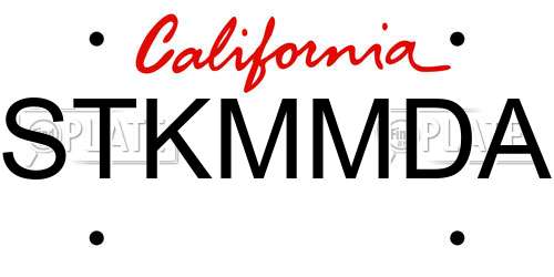 STKMMDA California License Plate