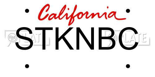 STKNBC California License Plate