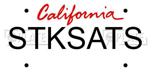 STKSATS California License Plate