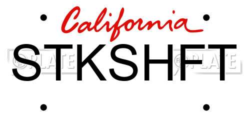 STKSHFT California License Plate