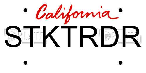 STKTRDR California License Plate