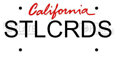 STLCRDS California License Plate