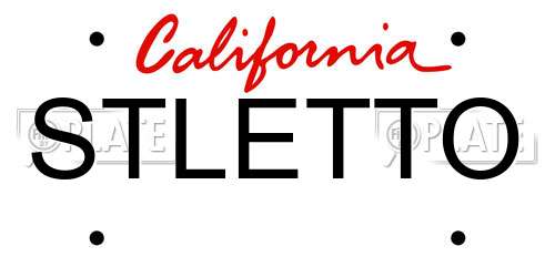 STLETTO California License Plate