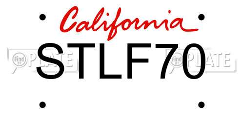 STLF70 California License Plate