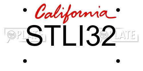 STLI32 California License Plate