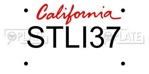 STLI37 California License Plate