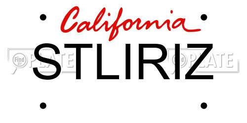 STLIRIZ California License Plate