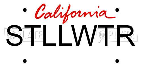 STLLWTR California License Plate