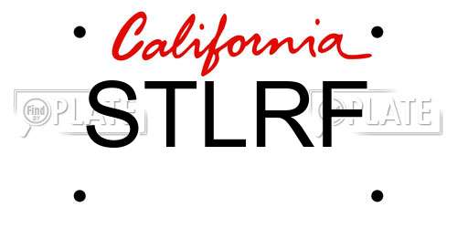 STLRF California License Plate