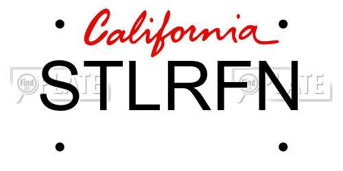 STLRFN California License Plate