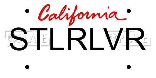 STLRLVR California License Plate