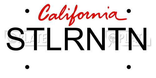 STLRNTN California License Plate