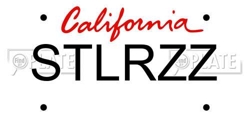 STLRZZ California License Plate