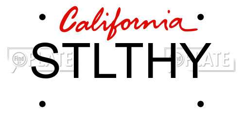 STLTHY California License Plate
