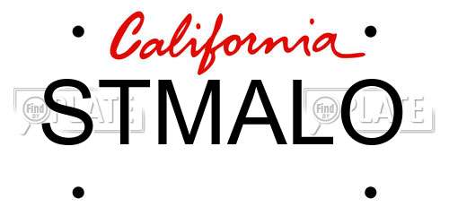 STMALO California License Plate