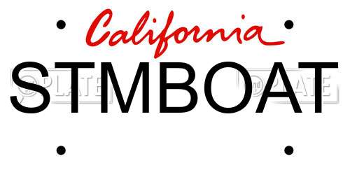 STMBOAT California License Plate