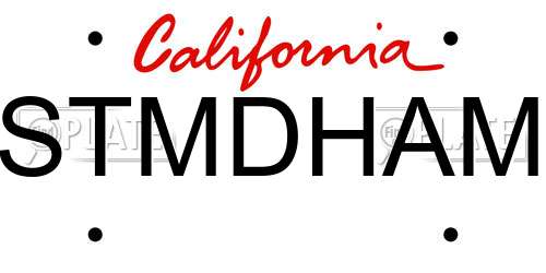 STMDHAM California License Plate