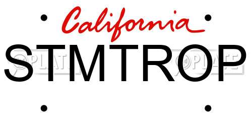 STMTROP California License Plate
