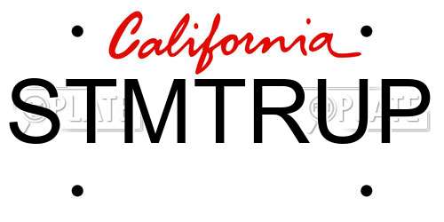 STMTRUP California License Plate