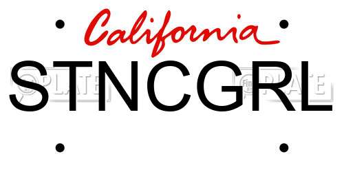 STNCGRL California License Plate