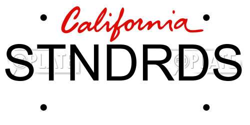 STNDRDS California License Plate