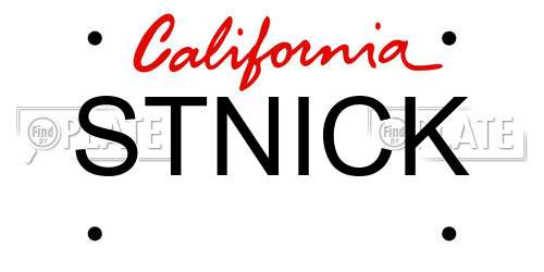 STNICK California License Plate