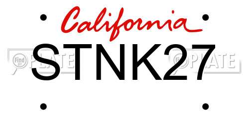 STNK27 California License Plate