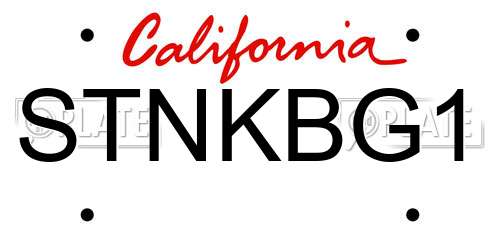 STNKBG1 California License Plate
